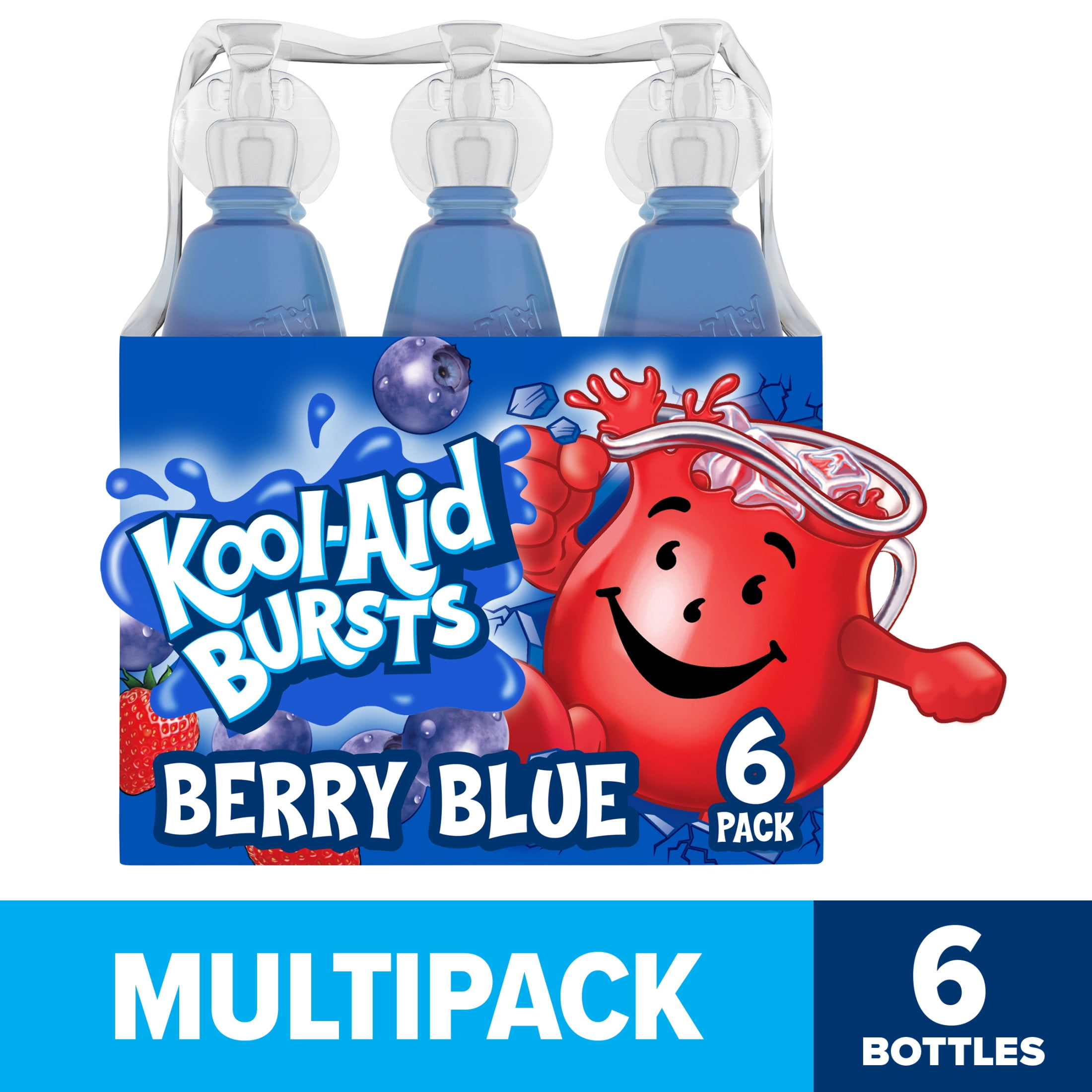 Kool Aid Bursts Berry Blue Kids Drink, 6 Ct Pack, 6.75 fl oz Bottles, Liquids