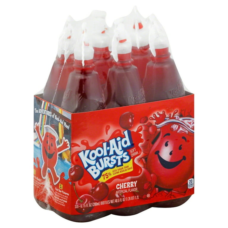 Kool-Aid Bursts Cherry Soft Drink 6.75 oz Bottles - 6 pk - Walmart.com