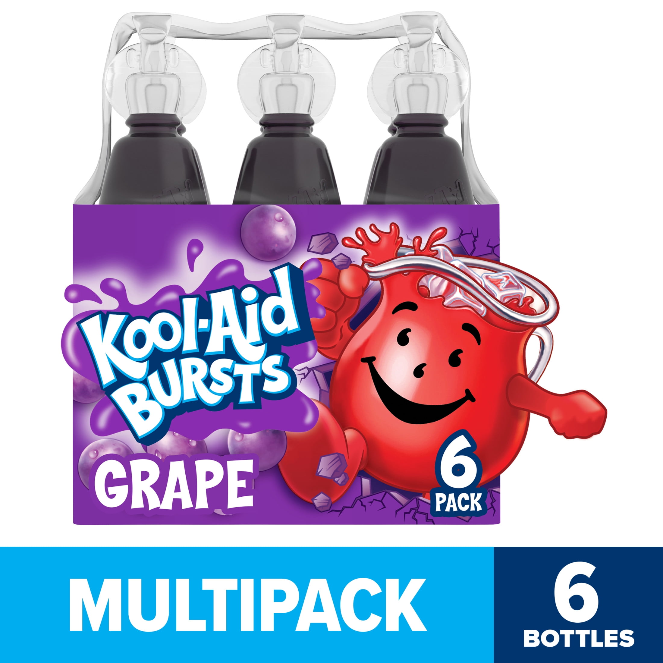 Kool Aid Bursts Grape Kids Drink, 6 Ct Pack, 6.75 fl oz Bottles, Liquids