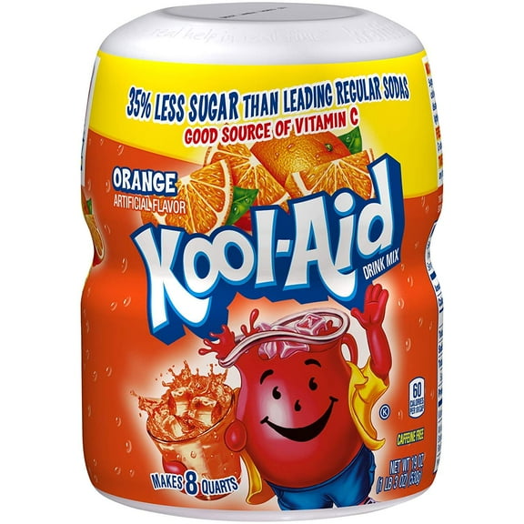 Kool-Aid Caffeine Free Orange Sweetened Powdered Drink Mix 12 Count 19 oz Canisters