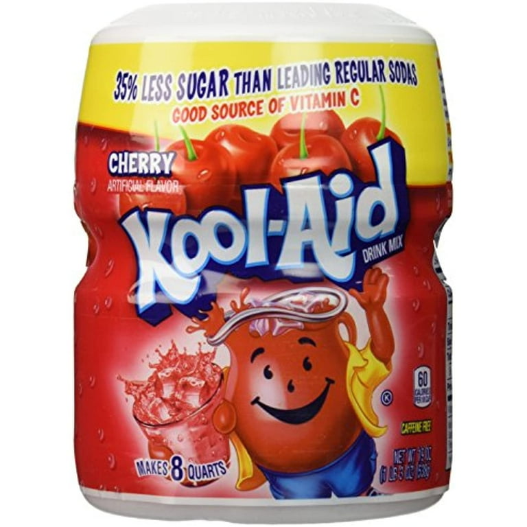 Kool-Aid Brand Cherry Mix, 19Oz Jar, Pack Of 2, Less Sugar, Good