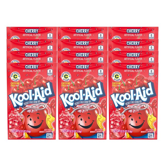 Kool-Aid Cherry Unsweetened Drink Mix (12 Packets) Packaging May Vary