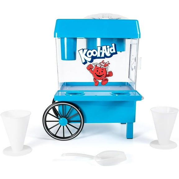 Kool-Aid Tabletop Snow Cone Maker, Shaved Ice Machine and Snow Cone Maker with 2 Ice Molds, Blue