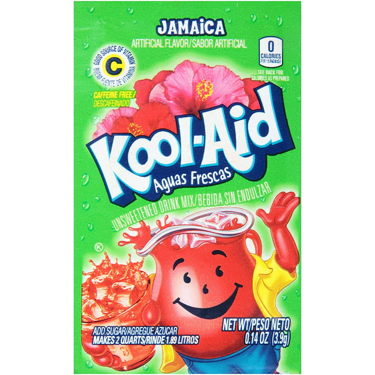 Kool-Aid Drink Mix Jamaica Unsweetened Artificially Flavored Powdered Soft  Drink Mix Caffeine Free, 0.14 oz Packet Limited Edition (12 Pack) 