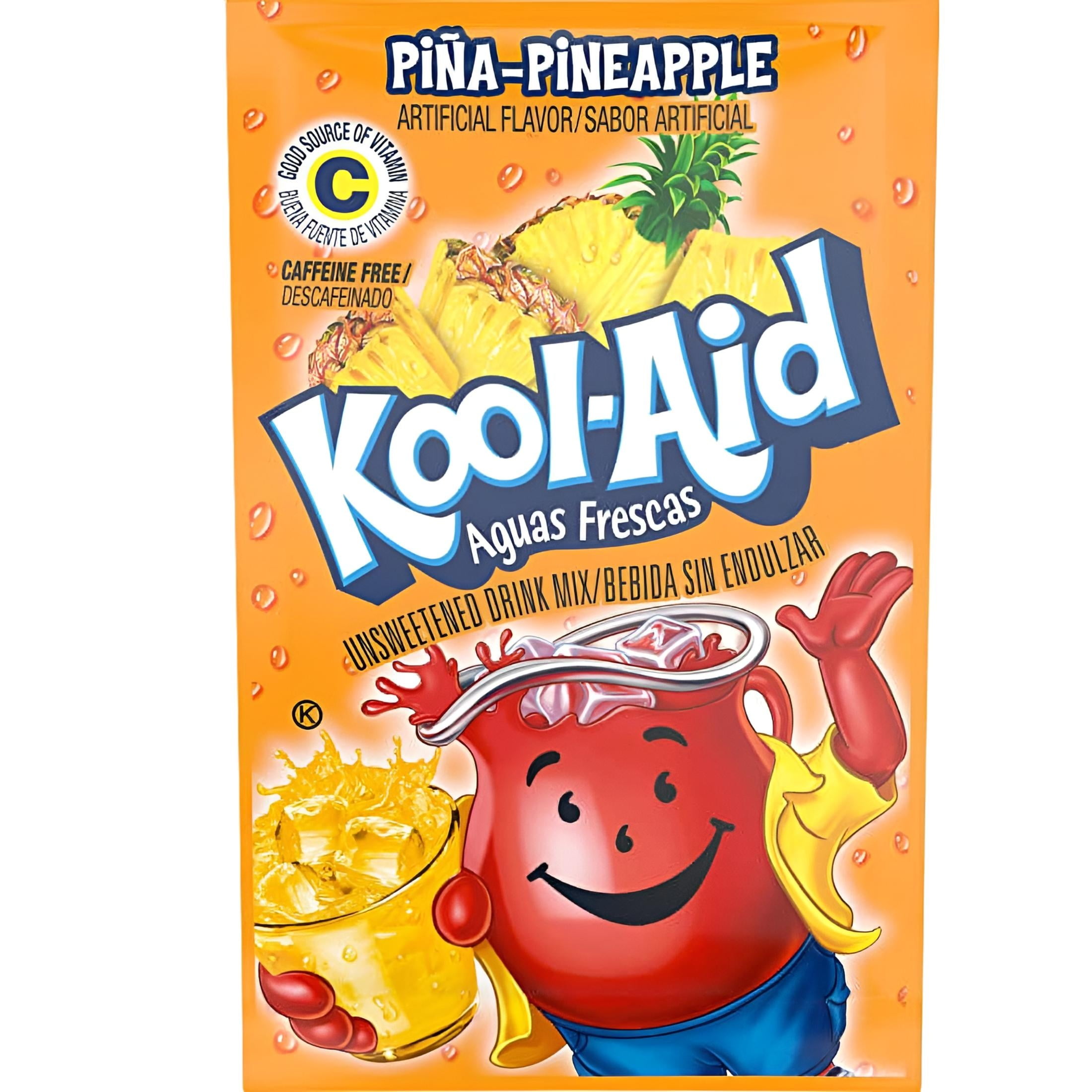 Kool-Aid Drink Mix Pina-Pineapple Pack of 6 Vitamin C Rich Flavor