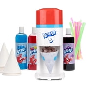 Kool-Aid Snow Cone Maker Party Kit, 3 16oz Flavored Syrups, 20 Cones and Spoon Straws, Bomb Pop