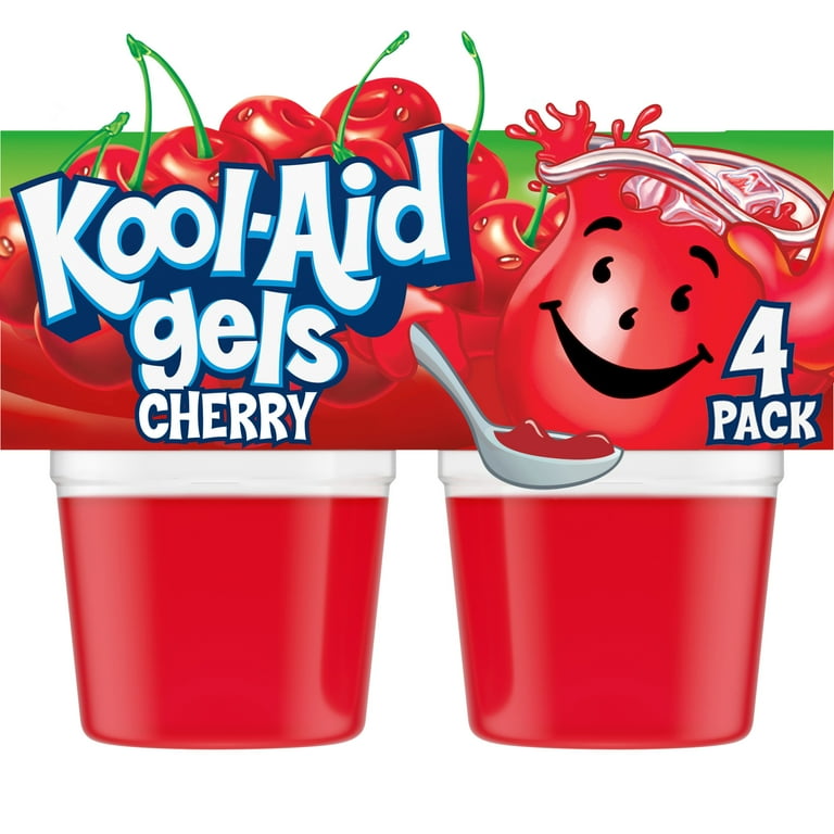 Kool-Aid Gels Cherry Jell-O Gelatin Snacks, 4 Ct Cups - Walmart.com