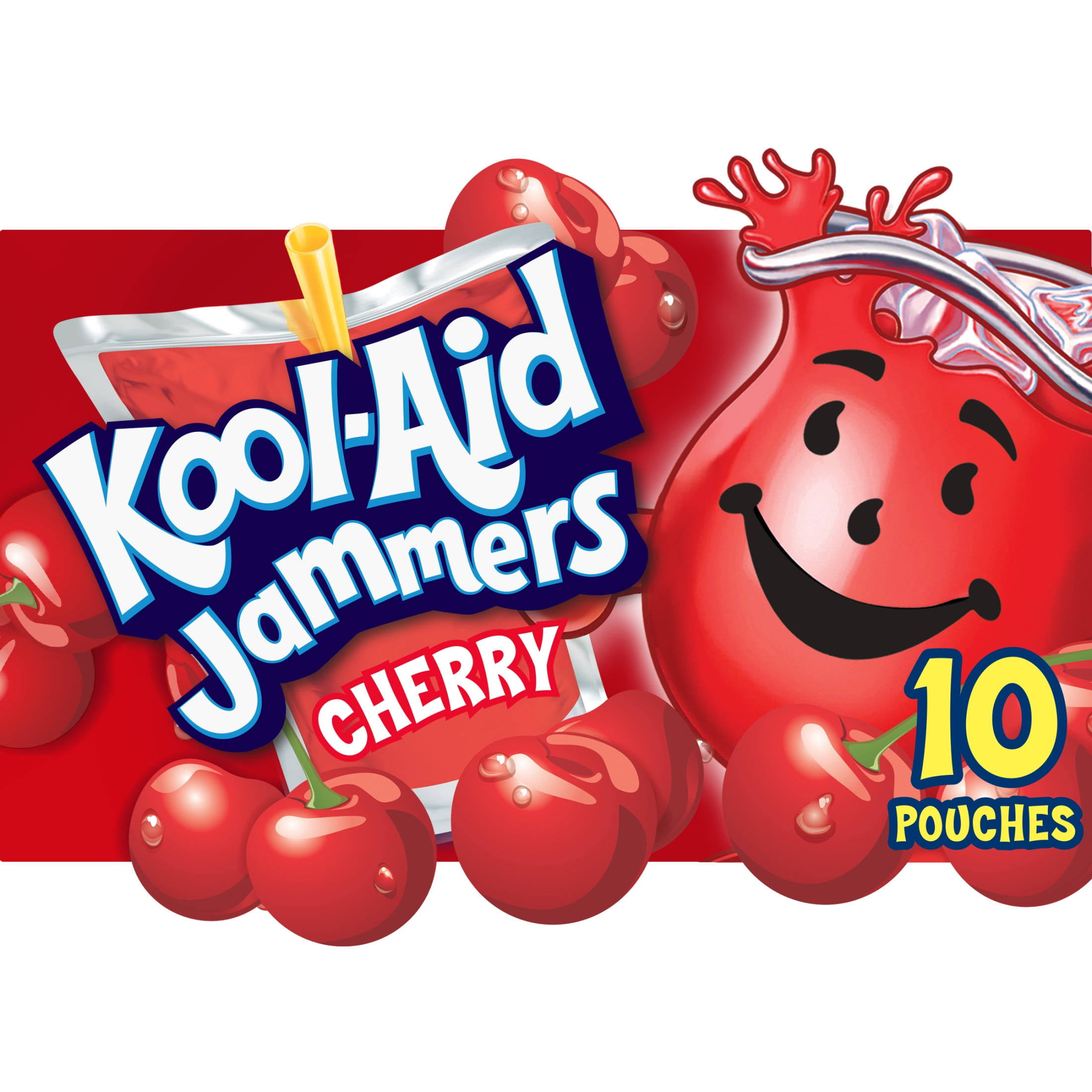 Kool Aid Jammers Cherry Kids Drink 0% Juice Box Pouches, 10 Ct Box, 6 fl oz Pouches-Pack Of 4