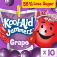 thumbnail image 1 of Kool-Aid Jammers Artificially Flavored Drink, 10 Pouches, for School Lunches and On-the-Go Hydration, Grape Flavor, Excellent Source of Vitamin C, 6 fl oz, 1 of 15