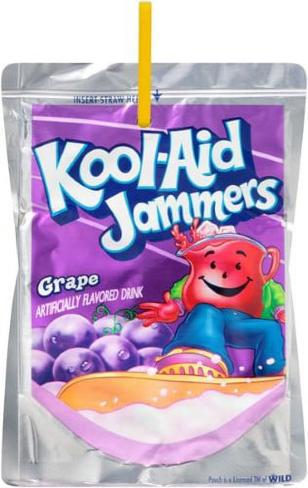 KoolAid Jammers Juice Pouches, Grape (Pack of 10)