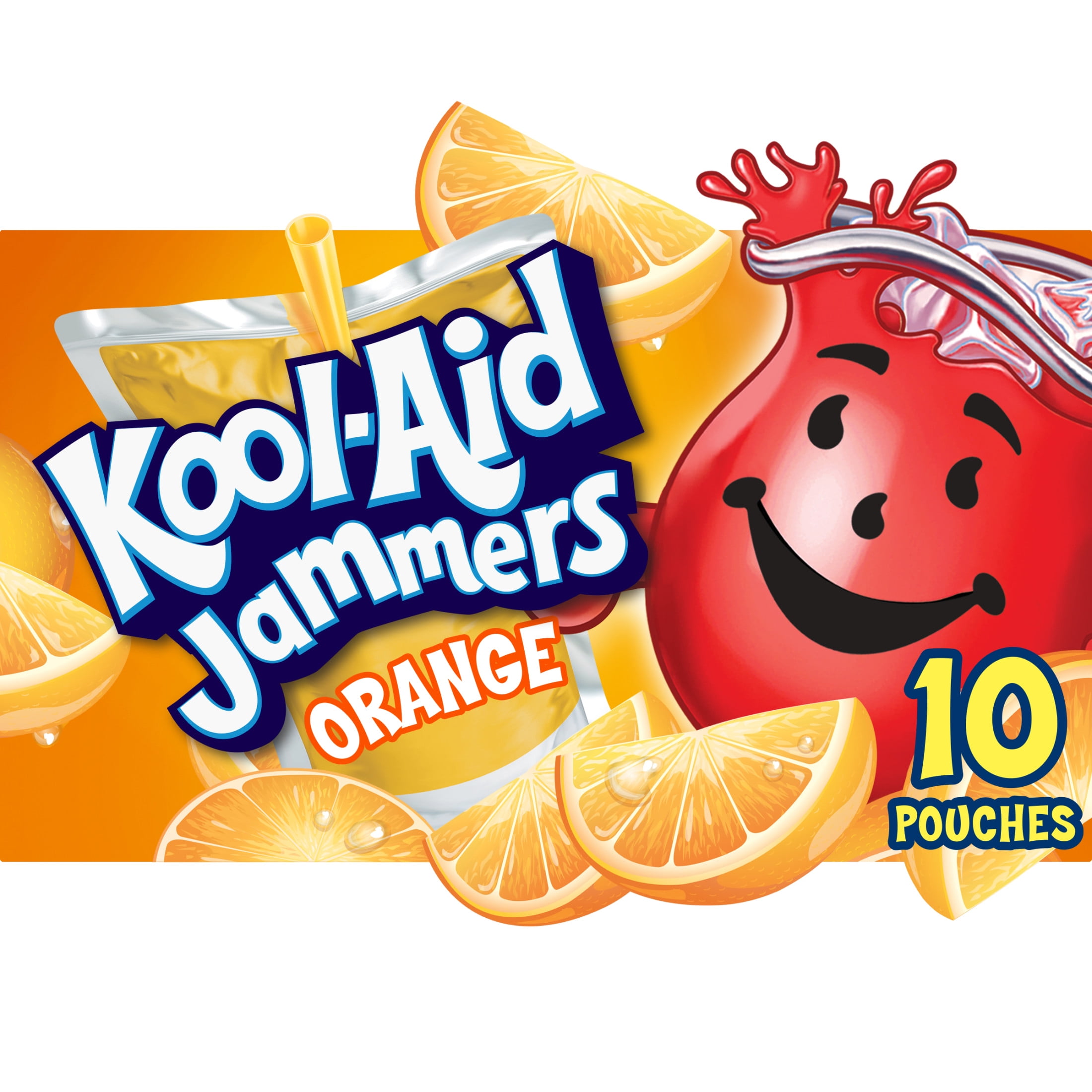 Kool-Aid Jammers Orange Flavored, 10 ct Box, 6 fl oz Pouches