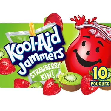 Kool-Aid Jammers Strawberry Kiwi Flavored Drink, 10 Ct Box, 6 fl oz Pouches, Liquids