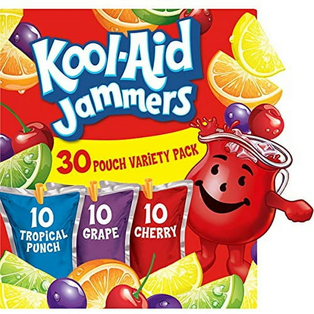 KoolAid Jammers Tropical Punch (Grape & Cherry Artificially Flavored Kids Soft Drink Variety