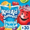 thumbnail interactive-video image 1 of Kool-Aid Jammers Tropical Punch Flavored Drink Value Pack, 30 ct Box, 6 fl oz Pouches, 1 of 16