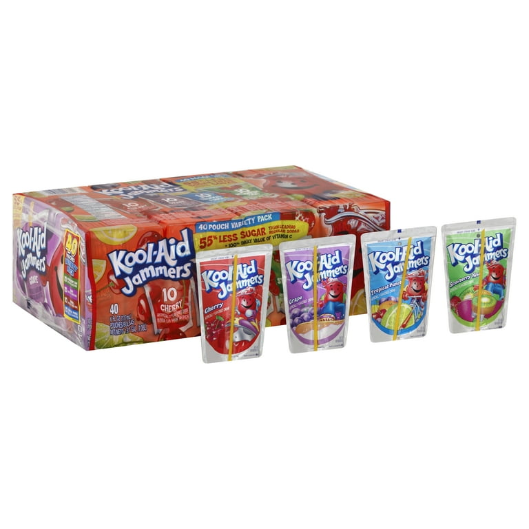 ソフトドリンク Kool-Aid Jammers 30 Pouch Variety Pack Kool Aid Jammers Variety Pack - Tropical Punch, Grape