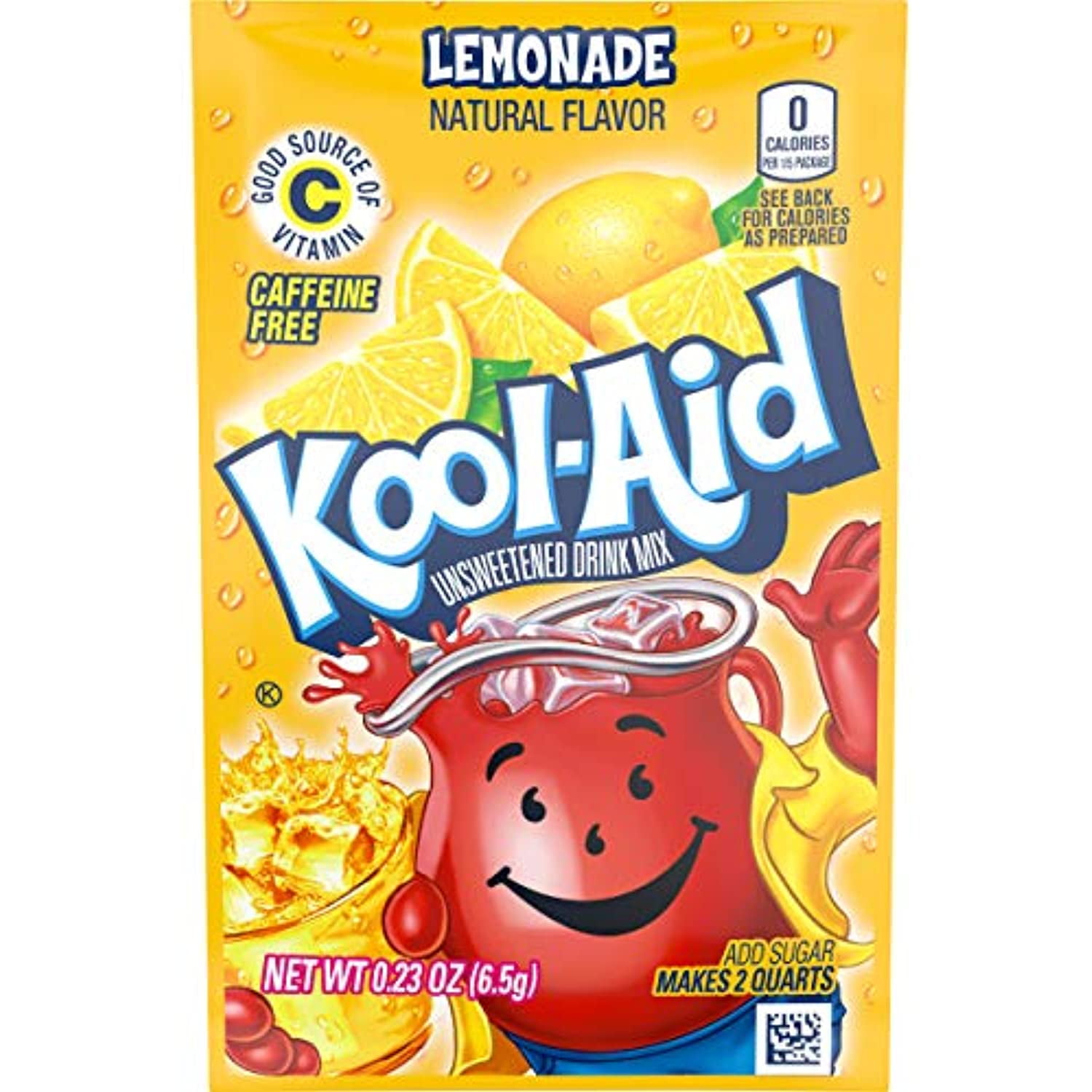 Kool-Aid Lemonade Flavored Unsweetened Caffeine Free Drink Mix, 48 Count (Pack Of 2)