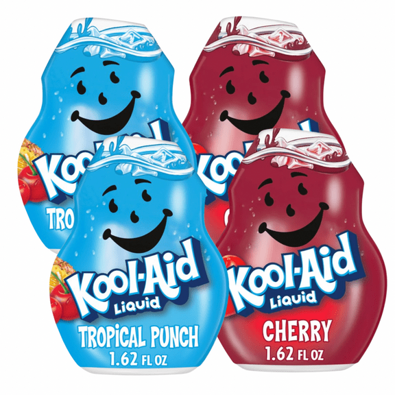 Kool-Aid Liquid Drink Mix Variety Pack  Cherry & Tropical Punch (2-Bottle Each, 1.62 fl oz)