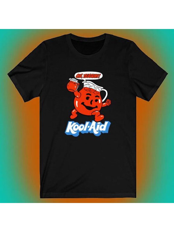 Kool Aid Man Oh Yeah Tropical Fruit Punch Men's Black T-shirt Size S to 5XL