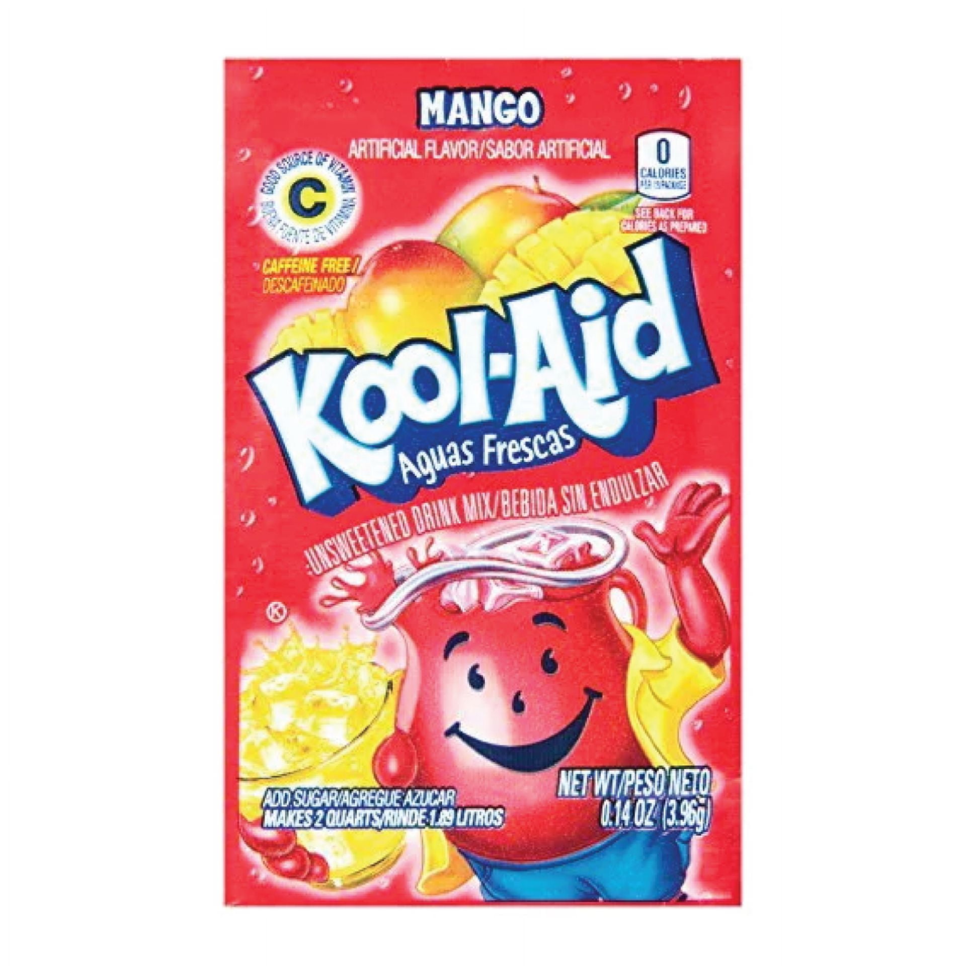 KoolAid Mango Flavor Caffeine Free Soft Drink Mix 96 Packs (Full box