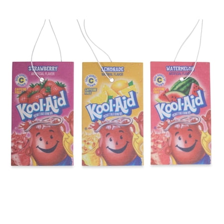 Kool-Aid Packet Air Freshener Set Of 3 | Strawberry, Lemonade, Watermelon