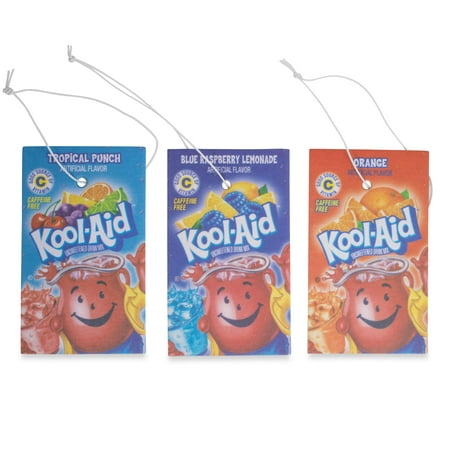 Kool-Aid Packet Air Freshener Set Of 3 | Tropical Punch, Blue Raspberry, Orange