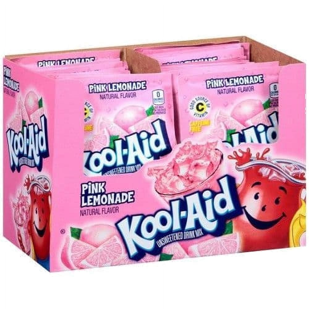 KoolAid Pink Lemonade Unsweetened Soft Drink Mix, 0.23oz (pack of 48