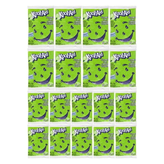 Kool-Aid Screamin' Lime Powdered Drink Mix, 392g/13.8 oz, Pouches, 18pk