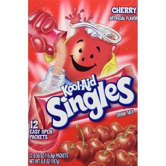 Kool-Aid Singles Cherry (For 16.9-Ounce Bottles), 12-Count Packets (1 Box)) Packaging May Vary