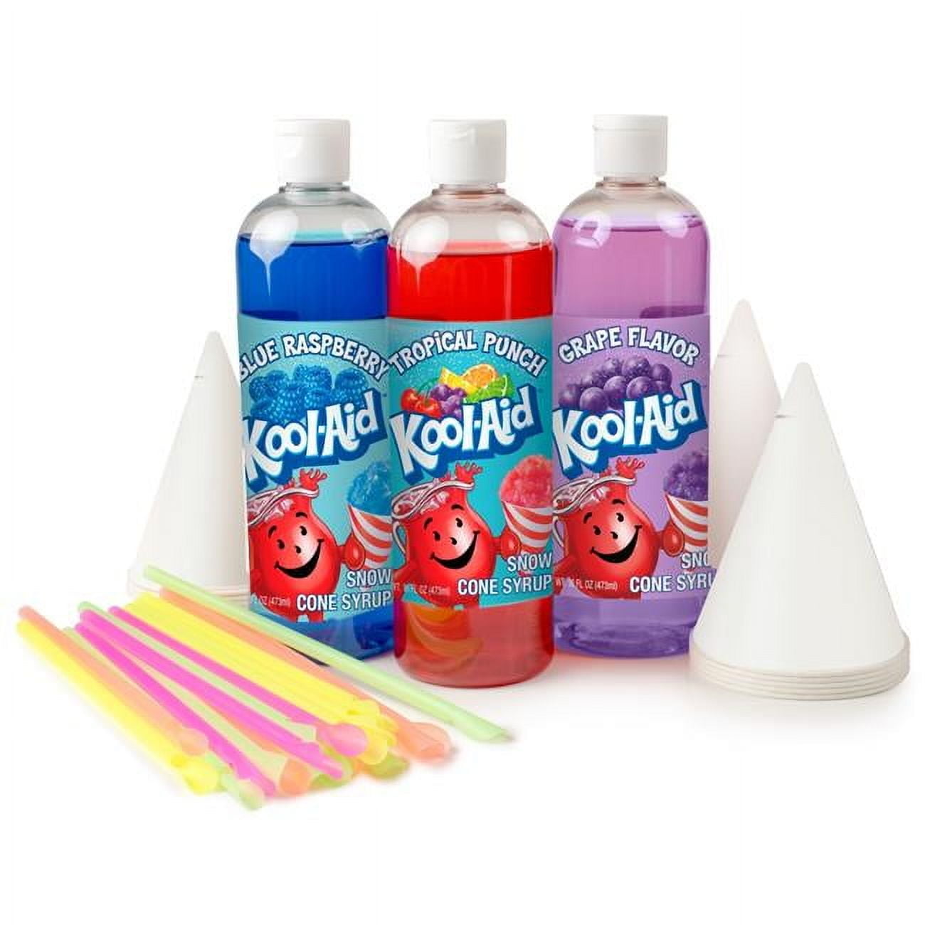 Kool-Aid KASCK3 16 oz Snow Cone Syrup Party Kit with 3 Flavors