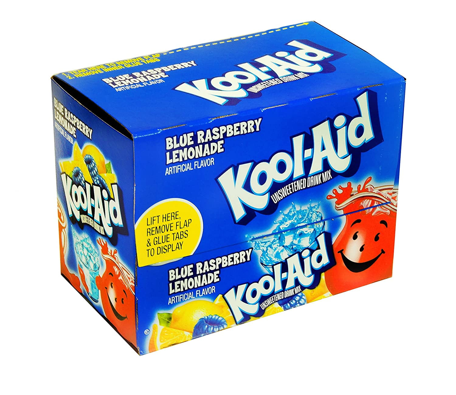 KoolAid Soft Drink Mix Blue Raspberry Lemonade Unsweetened, Caffeine