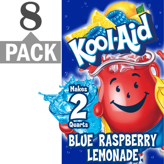Kool-Aid Soft Drink Mix Blue Raspberry Lemonade Unsweetened, Caffeine Free 0.22 Oz, (8 Pack) Free Bonus Sampler(s) Included With Offer Beverage and Flavor May Vary