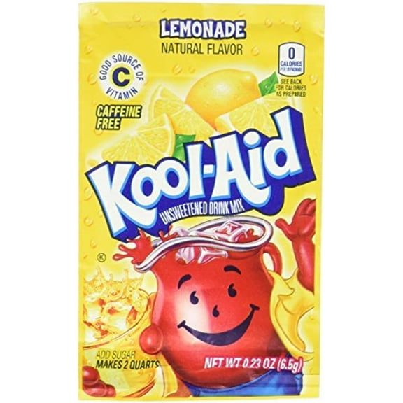 Kool-Aid Soft Drink Mix - Lemonade Unsweetened, Caffeine Free, 0.23 Oz/Envelope (Pack Of 12) By Kool-Aid