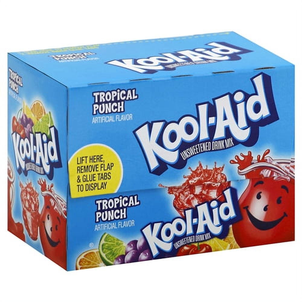 Kool-Aid Soft Drink Mix Tropical Punch Unsweetened, Caffeine Free 0.16oz., (48 Pack)