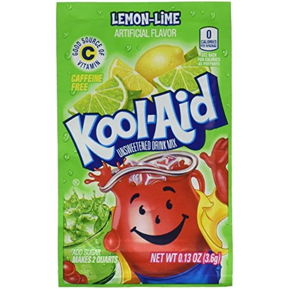 Kool-Aid Soft Drink Mix, Unsweetened, Lemon-Lime, 0.13 Oz (Pack Of 192)