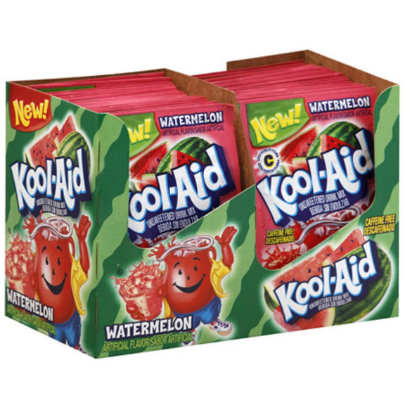 Kool-Aid Soft Drink Mix Watermelon Unsweetened, Caffeine Free 0.15 Oz., (48 Pack)