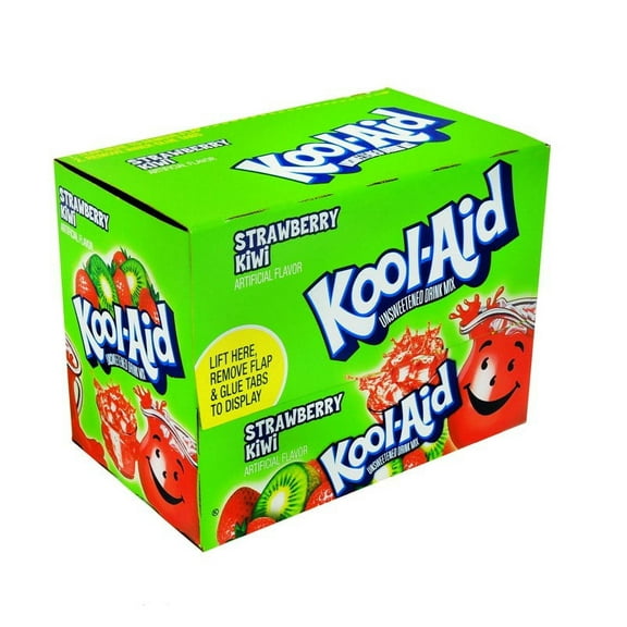 Kool-Aid Strawberry Kiwi Unsweetened Soft Drink Mix, 0.17-Ounce countets, 48 pcs