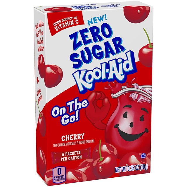 Kool Aid Sugar Free Cherry On The Go Powdered Drink Mix 6 Count