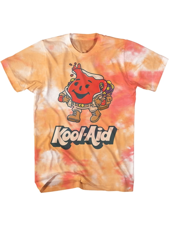 Kool-Aid Punch Men's T-Shirt Tie Dye Trek Orange/Red Genuine Merch Tee (Medium, Orange/Red Tie Dye)