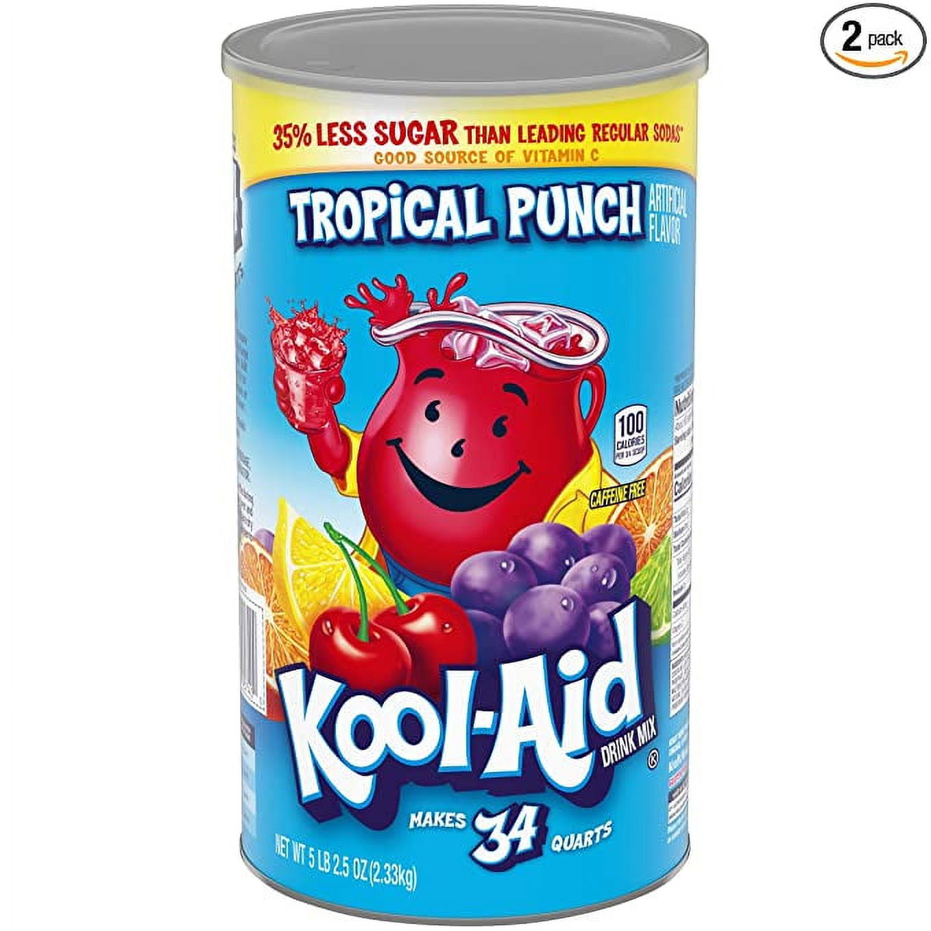 KoolAid Tropical Punch Flavored Caffeine Free Powdered Drink Mix