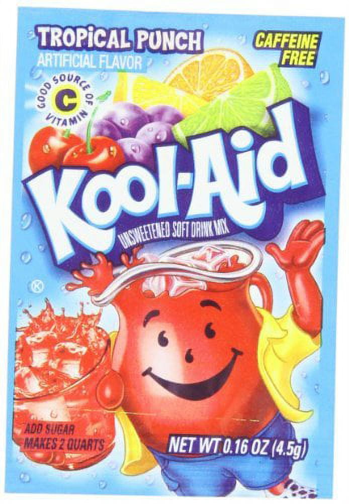 KoolAid Tropical Punch Unsweetened Soft Drink Mix, 0.16Ounce Packets