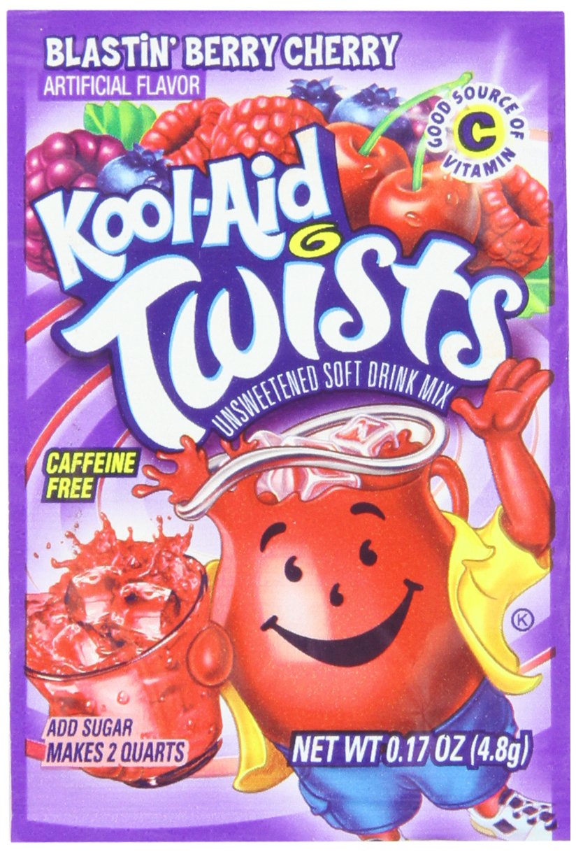 KoolAid Twists Blastin' Berry Cherry Unsweetened Soft Drink Mix, 0.17