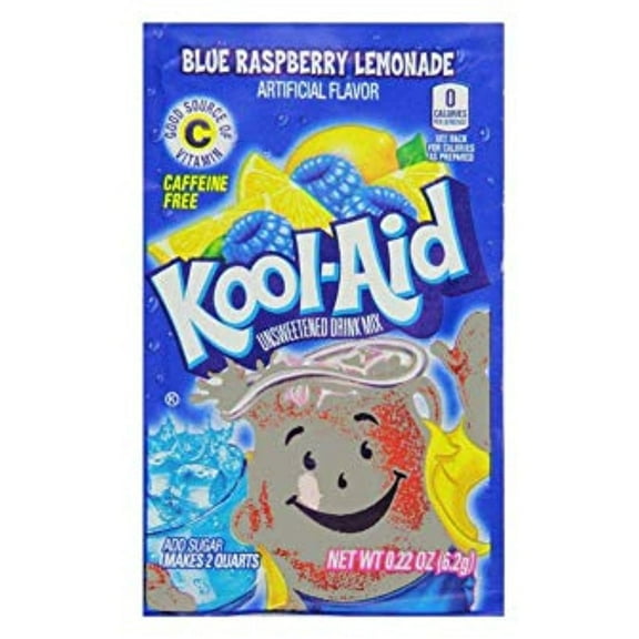 Kool-Aid Twists Ice Blue Raspberry Lemonade Unsweetened Soft Drink Mix, 0.22-Ounce Packets (Pack Of 48)