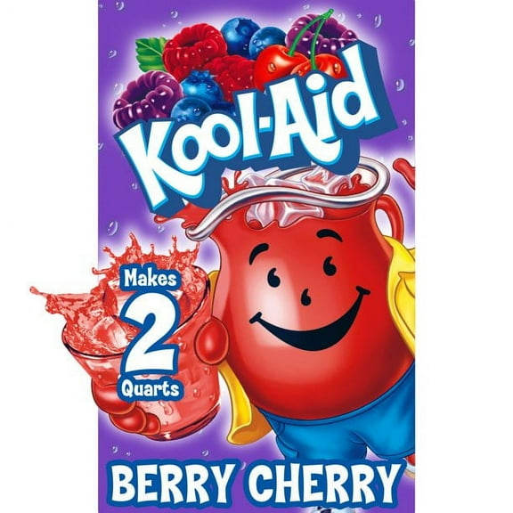 Kool-Aid Unsweetened Berry Cherry Artificially Flavored Powdered Drink Mix Caffeine 0.14 oz., (12 Packs)