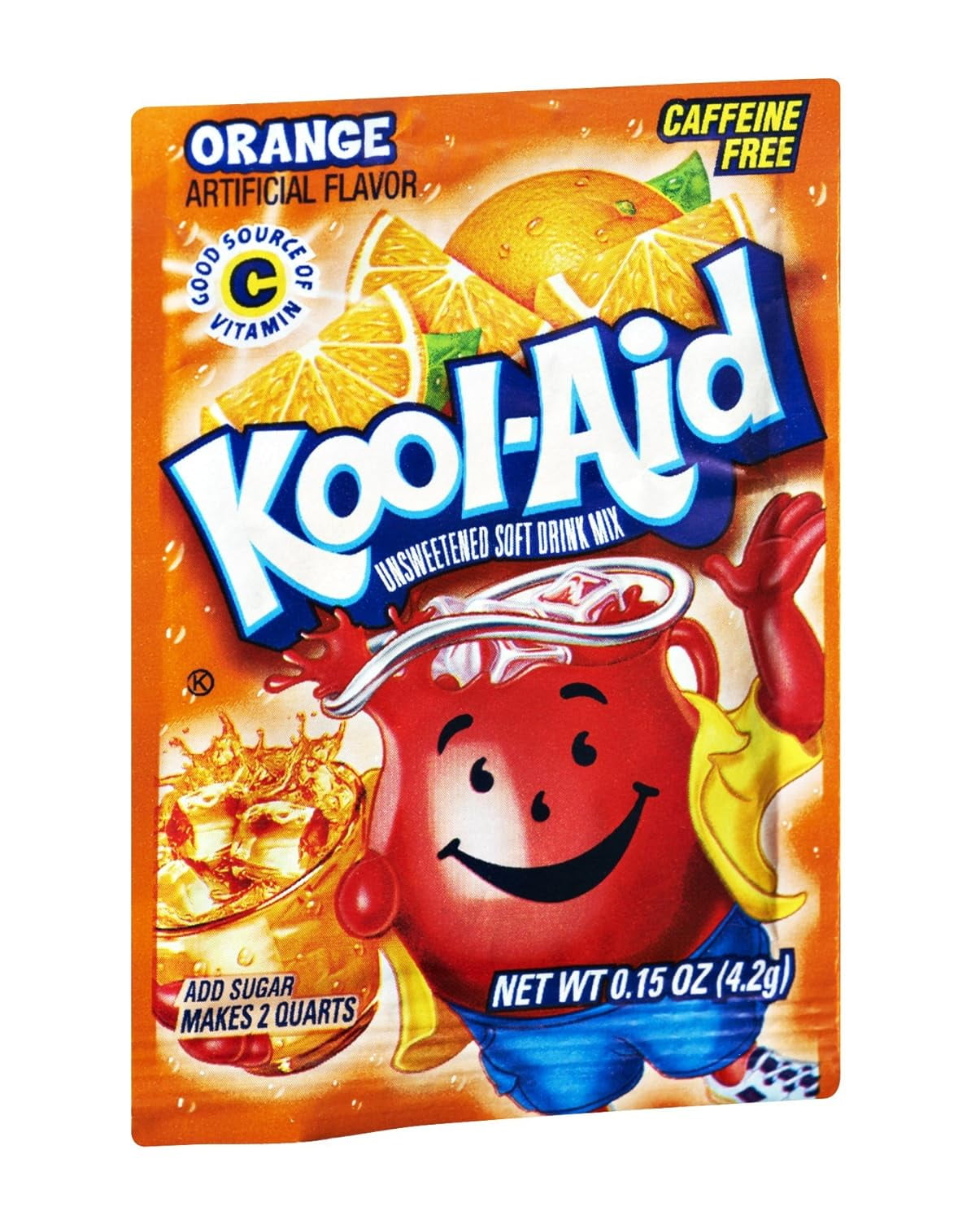 KoolAid Unsweetened Caffeine Free Orange Zero Calories Powdered Drink