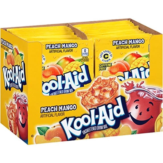 Kool-Aid Unsweetened Caffeine Free Peach Mango Zero Calories Powdered Drink Mix 192 Count Pitcher Packets