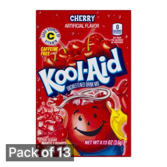 Kool Aid Unsweetened Cherry Drink Mix 0.13 oz Packet (Pack of 13)