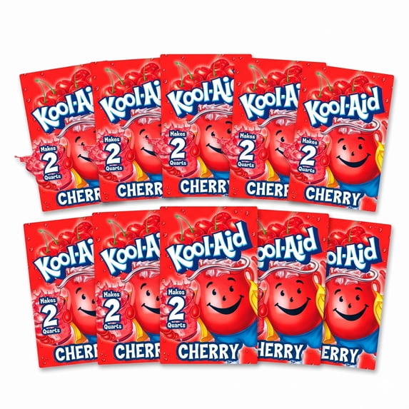 Kool-Aid Unsweetened Cherry Powdered Drink Mix, 0.13 oz Packets (Pack of 10)
