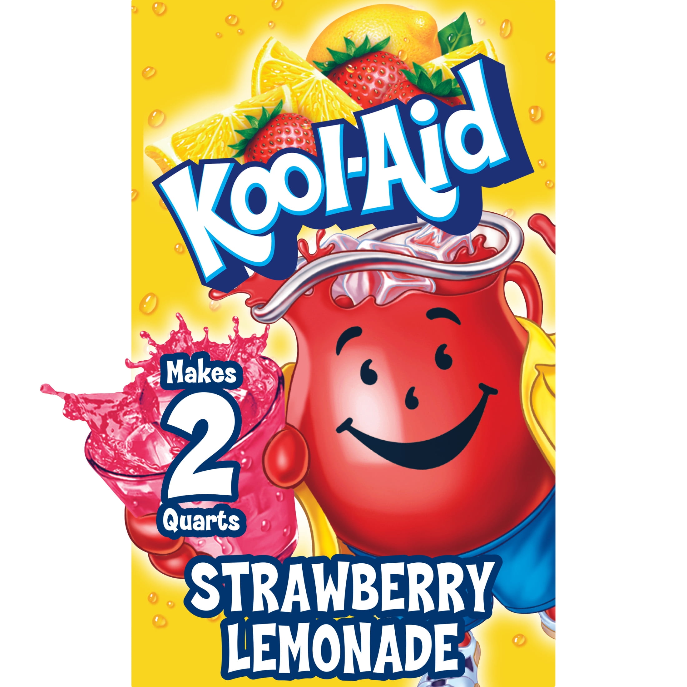 Kool-Aid Unsweetened Strawberry Lemonade Powdered Drink Mix, Water