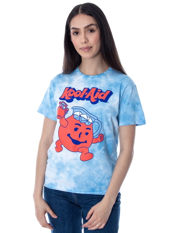 Kool-Aid Women's Shirt Kool Aid Man Mascot Tie Dye Skimmer Crop Top Tee Shirt For Women