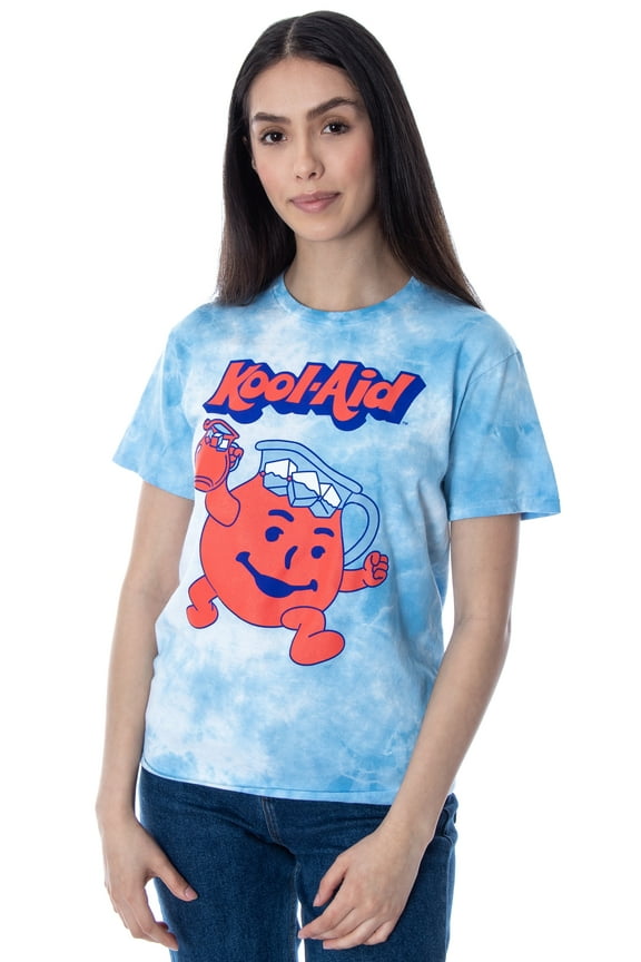 Kool-Aid Women's Shirt Kool Aid Man Mascot Tie Dye Skimmer Crop Top Tee Shirt For Women